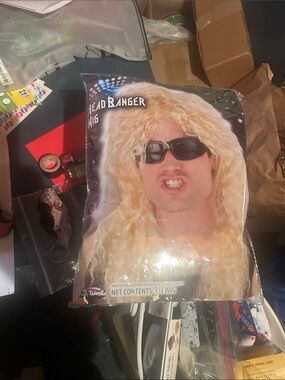 Blonde Head Banger Wig Adult Costume Accessory